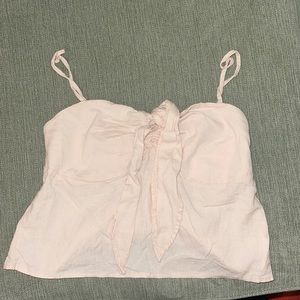 Brandy Melville Light Pink Tie-in-front Tank Top